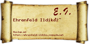 Ehrenfeld Ildikó névjegykártya